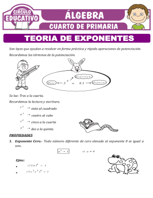 Exponent Rules Educational Worksheet