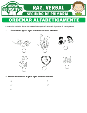Alphabetical Ordering Worksheet