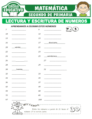 Spanish Number Writing Practice Worksheet