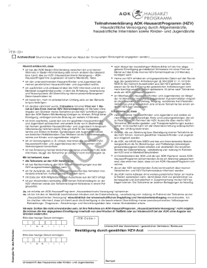 AOK-HausarztProgramm Participation Declaration