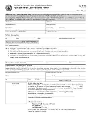 Utah Loaded Demo Permit Application