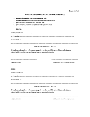 Parent Legal Guardian Affidavit