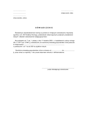 Agricultural Subsidy Affidavit