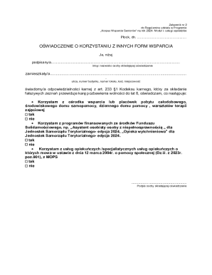 Senior Support Program Declaration