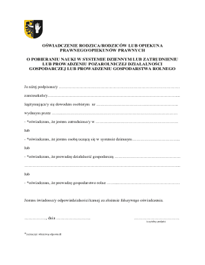Parent Legal Guardian Declaration Form