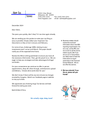 Tax Return Preparation Engagement Letter