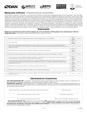 Diving Medical Questionnaire