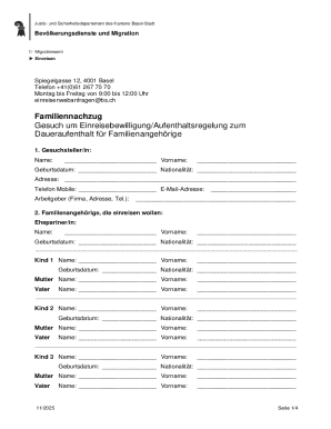Family Reunification Application Form
