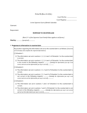 Response to Counterclaim Form F6