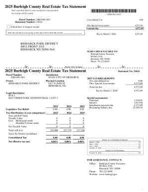 2025 Burleigh County Real Estate Tax Statement