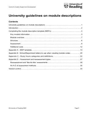 University Module Description Template