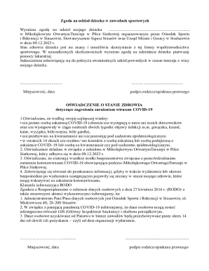 Child Participation in Sports Event Consent