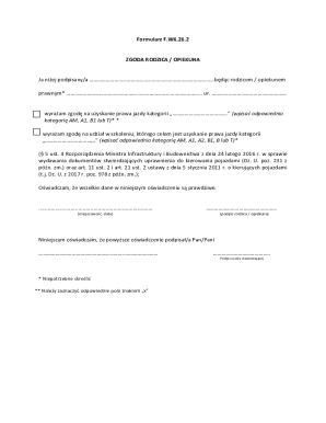 Parental Consent Form for Driver's License