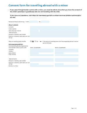 Minor Travel Consent Form