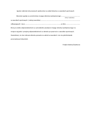 Parental Consent for Child Participation in Sports