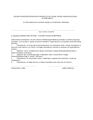 Parent Consent for Minor Participation in Sports