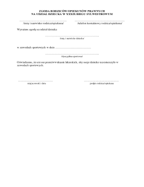 Parental Consent for Child Participation in Sports