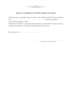 School Permission for Independent Return