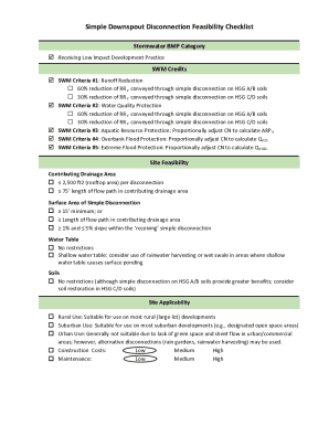 Downspout Disconnection Feasibility Checklist