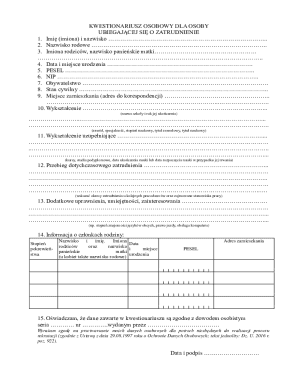Polish Employment Application Form