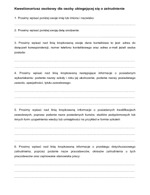 Employment Application Form