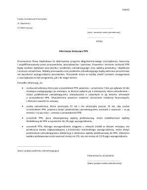 PPK Information and Transfer Notice