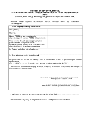 Employee Request for PPK Contributions