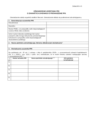 Oświadczenie Uczestnika PPK