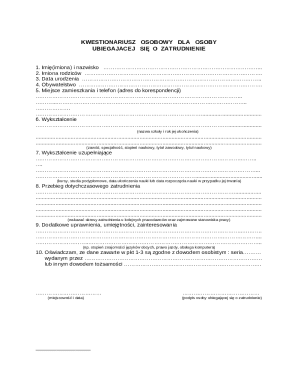 Job Application Form