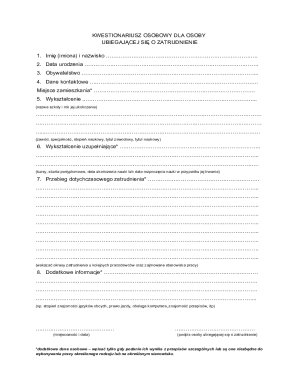 Job Application Form