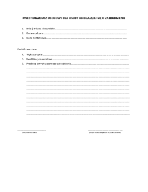 Employment Application Form