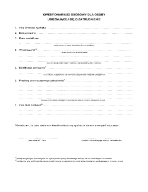 Job Application Form