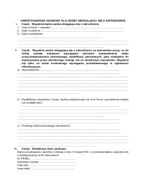 Employment Application Form