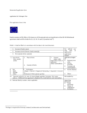 Schengen Visa Application Form