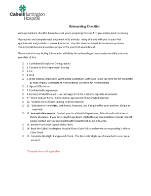 Onboarding Checklist