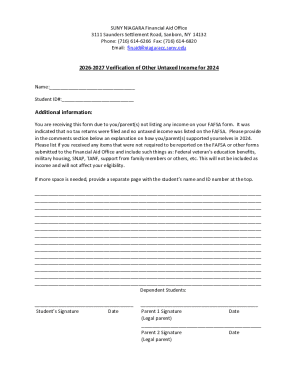 2026-2027 Verification of Other Untaxed Income