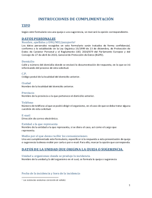 Spain Complaint or Suggestion Form