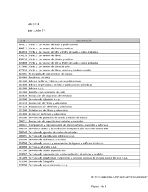Argentina Tax Form Annex