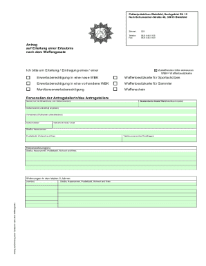 German Firearm License Application