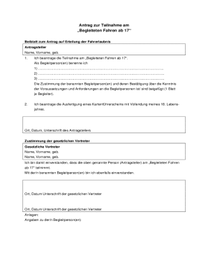German Accompanied Driving at 17 Application