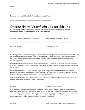 German Data Protection Commitment Declaration