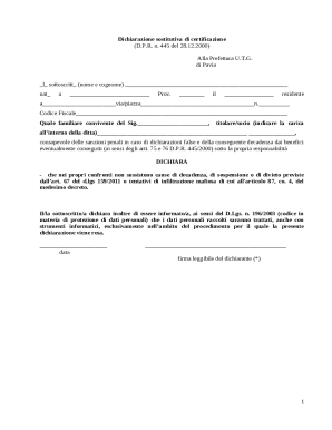 Italian Antimafia Declaration Form
