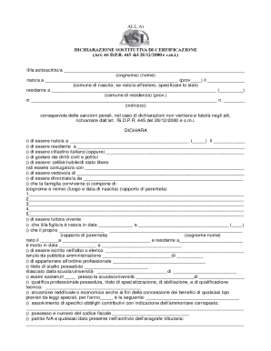 Italian Self-Certification Form