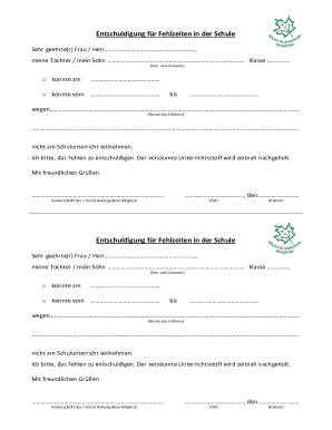 School Absence Excuse Letter