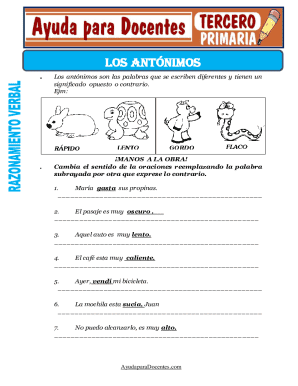 Antonyms Worksheet