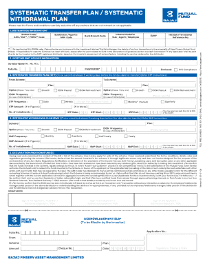 Bajaj Finserv Systematic Transfer Plan Form