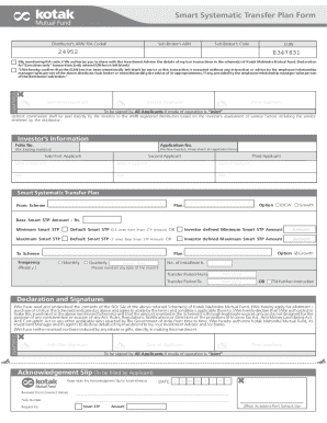 Smart Systematic Transfer Plan Form
