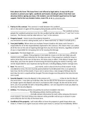 Colorado Residential Lease Agreement