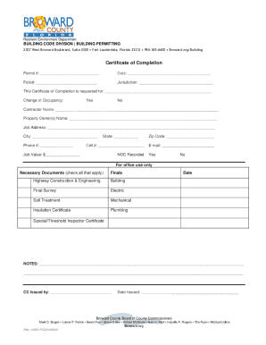 Florida Certificate of Completion