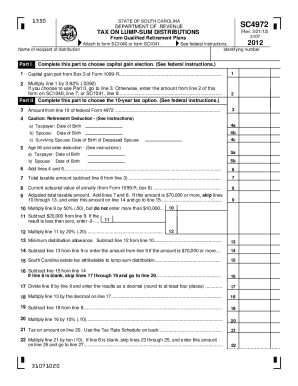 South Carolina SC4972 Tax Form